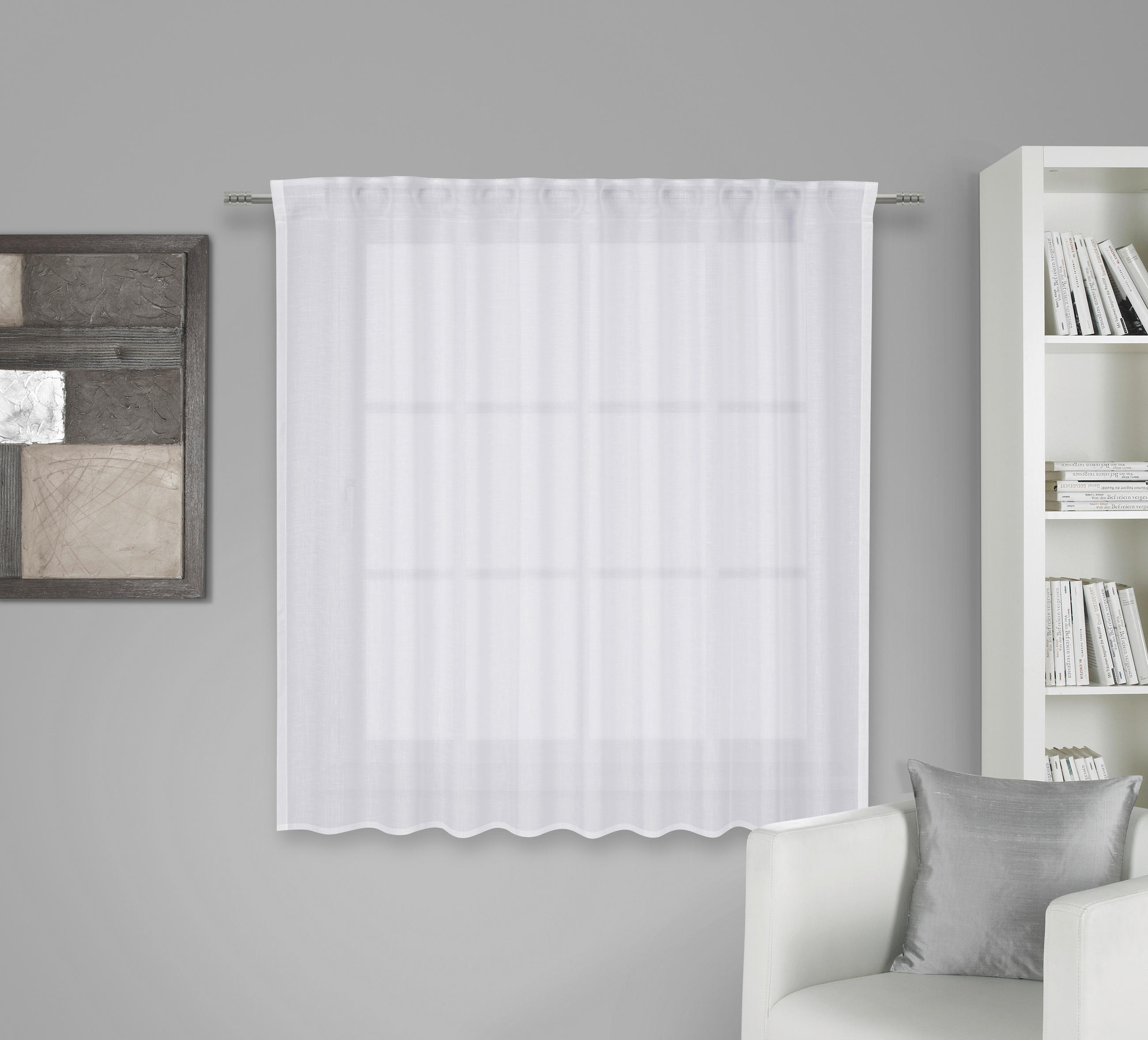 KOMBINIRANA ZAVESA  prosojno   140/160 cm  - bela, Basics, tekstil (140/160cm) - Esposa