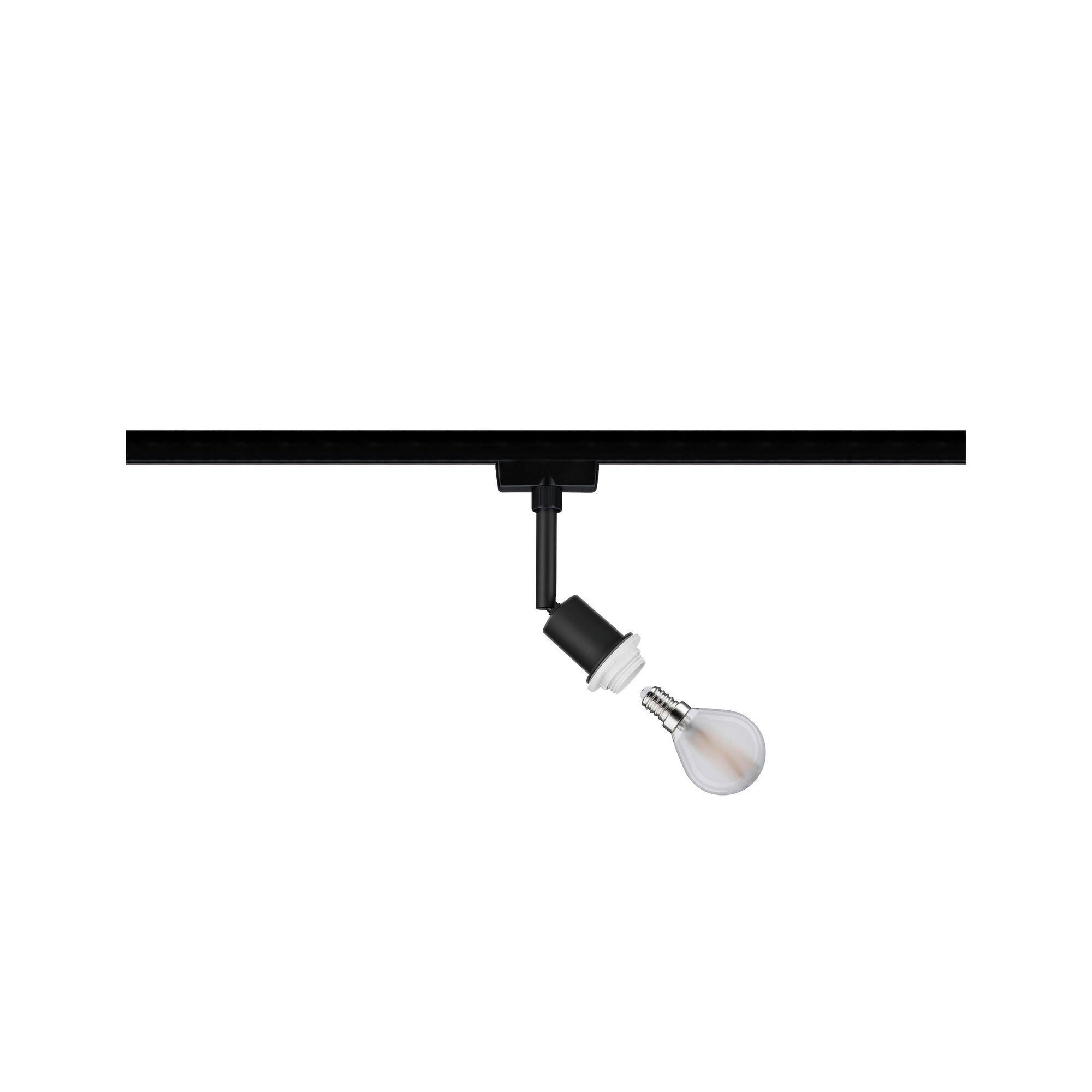 SCHIENENSYSTEM-STRAHLER Urail 4,4/16,3 cm   - Schwarz, Design, Kunststoff/Metall (4,4/16,3cm) - Paulmann