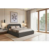 POLSTERBETT Bettkasten, Lattenrost 180/200 cm  in Schwarz  - Eichefarben/Schwarz, MODERN, Holz/Textil (180/200cm) - Livetastic