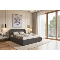 POLSTERBETT Bettkasten, Lattenrost Schwarz 180/200 cm  - Eichefarben/Schwarz, MODERN, Holz/Textil (180/200cm) - Livetastic