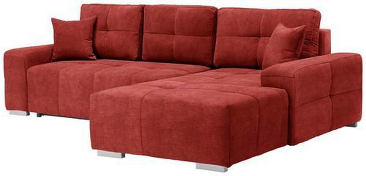 KUTNA GARNITURA tekstil  crvena   - srebrne boje/crvena, Design, tekstil/plastika (280/194cm) - Carryhome