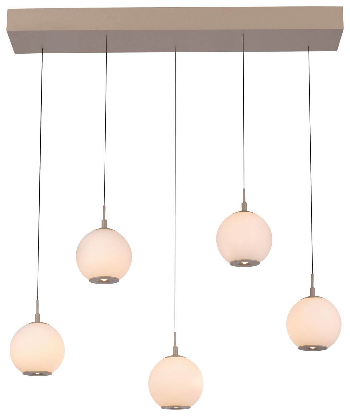 LED-HÄNGELEUCHTE Sandora 92/25/180 cm  - Sandfarben, Design, Glas/Kunststoff (92/25/180cm) - Paul Neuhaus