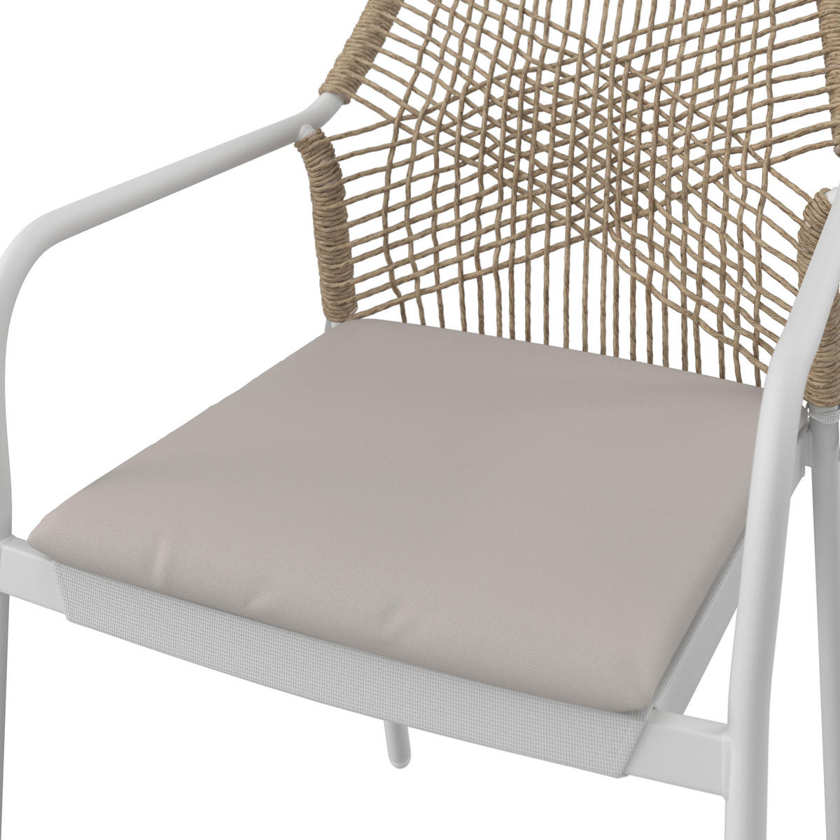 GARTENSTUHL Eisen Grau, Weiß  - Weiß/Grau, MODERN, Kunststoff/Textil (54.5/84/64cm) - Ambia Garden