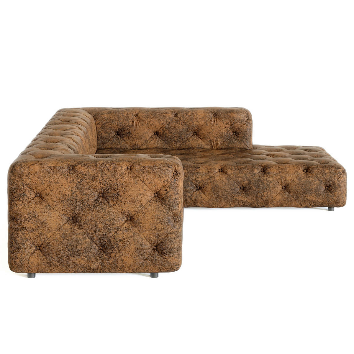 ECKSOFA Lederlook Dunkelbraun  - Dunkelbraun/Schwarz, Design, Kunststoff/Textil (325/228cm) - P & B