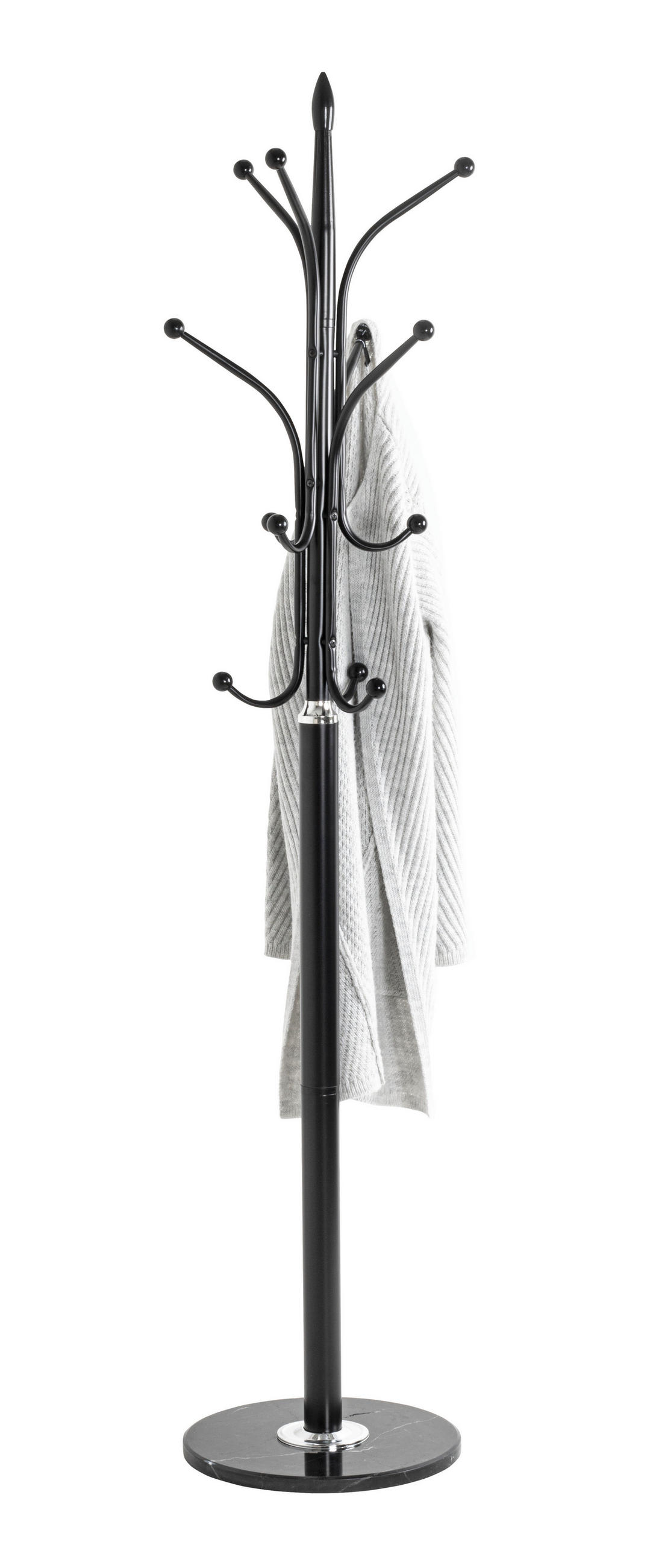 KLEIDERSTÄNDER in Schwarz, Chromfarben 40/177/40 cm   - Chromfarben/Schwarz, Design, Stein/Metall (40/177/40cm) - Carryhome