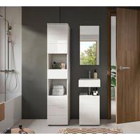 BADEZIMMER 3-teilig  in 76 cm  - Weiß Hochglanz/Schwarz, MODERN, Holzwerkstoff/Kunststoff (76cm) - MID.YOU