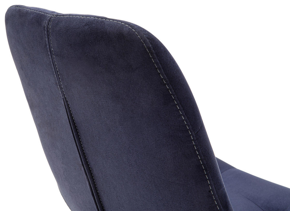 STUHL Flachgewebe Dunkelblau  - Dunkelblau, KONVENTIONELL, Holz/Textil (56/84/63cm) - Carryhome