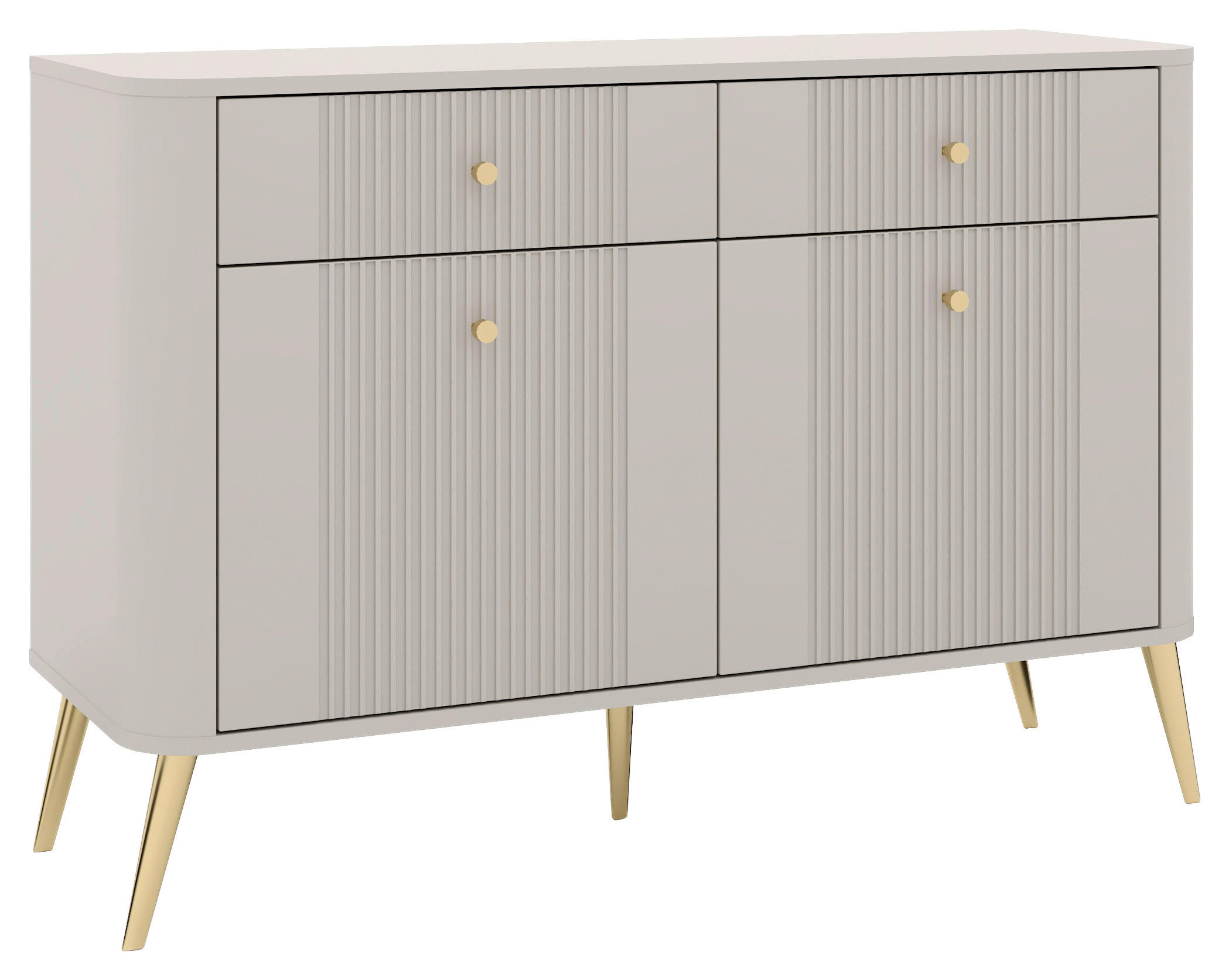 KOMMODE Avanti, 115/87,5/39 cm, 2 Schublade(n)  - Kaschmir/Goldfarben, Design, Holzwerkstoff/Metall (115/87,5/39cm) - Boxxx