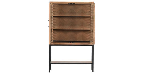 HIGHBOARD  in 100/160/43 cm  - Schwarz/Braun, LIFESTYLE, Glas/Holz (100/160/43cm) - Landscape