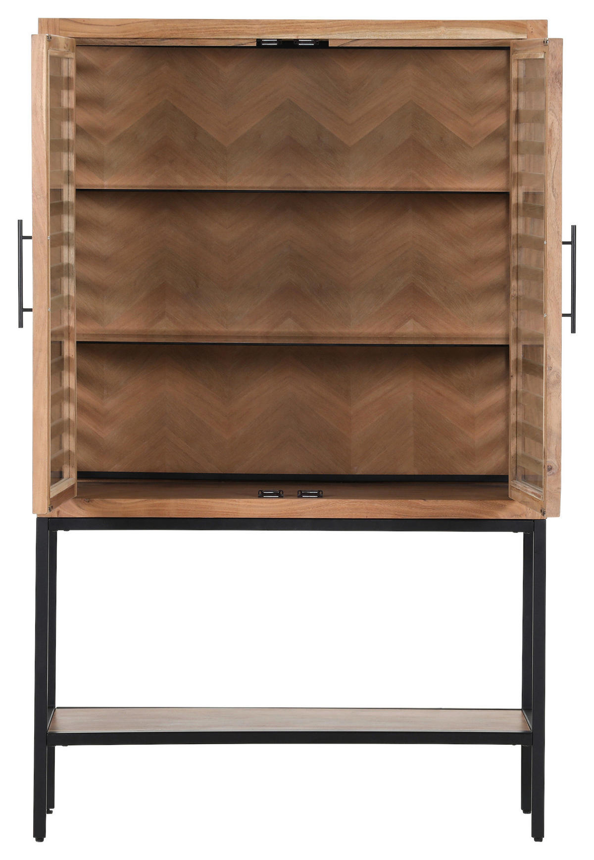 HIGHBOARD  in 100/160/43 cm  - Schwarz/Braun, LIFESTYLE, Glas/Holz (100/160/43cm) - Landscape
