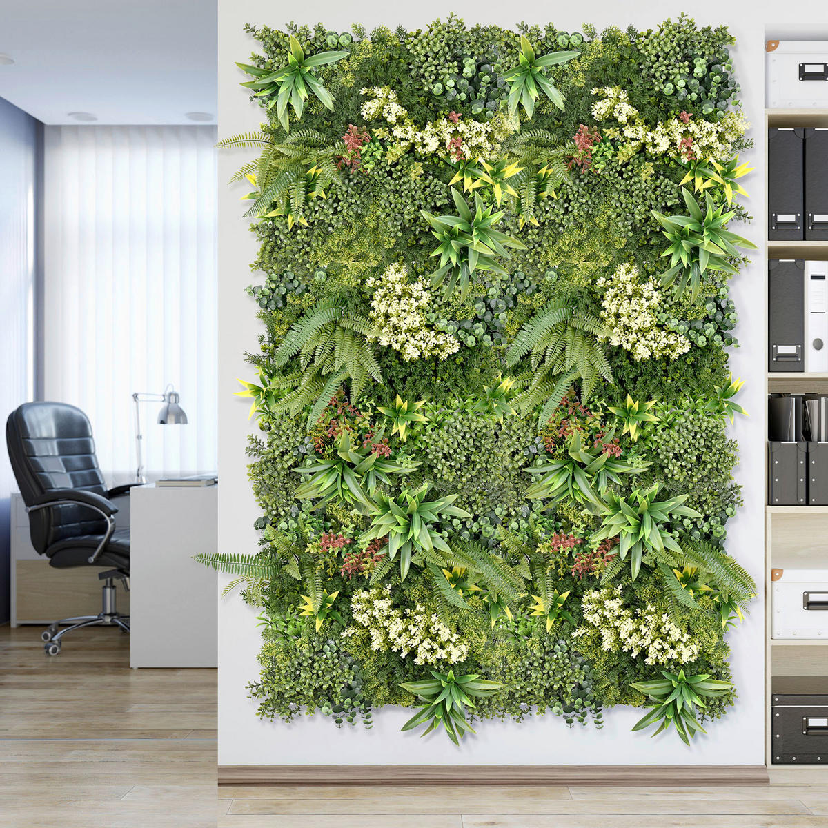 Wandverkleidung Pflanzenwand  Kunststoff  - Hellrot/Hellgrün, Trend, Kunststoff (50/50cm) - Floordirekt