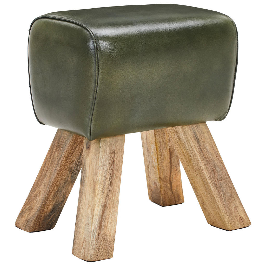 Livetastic TABURET, dřevo, kůže, 42/45/35 cm