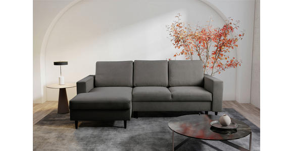 ECKSOFA  in Struktur Dunkelbraun  - Dunkelbraun/Schwarz, MODERN, Holz/Kunststoff (145/230cm) - Carryhome