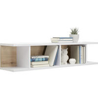 STENSKA POLICA - barve hrasta/bela, Design, leseni material (125/28/27cm) - Hom`in