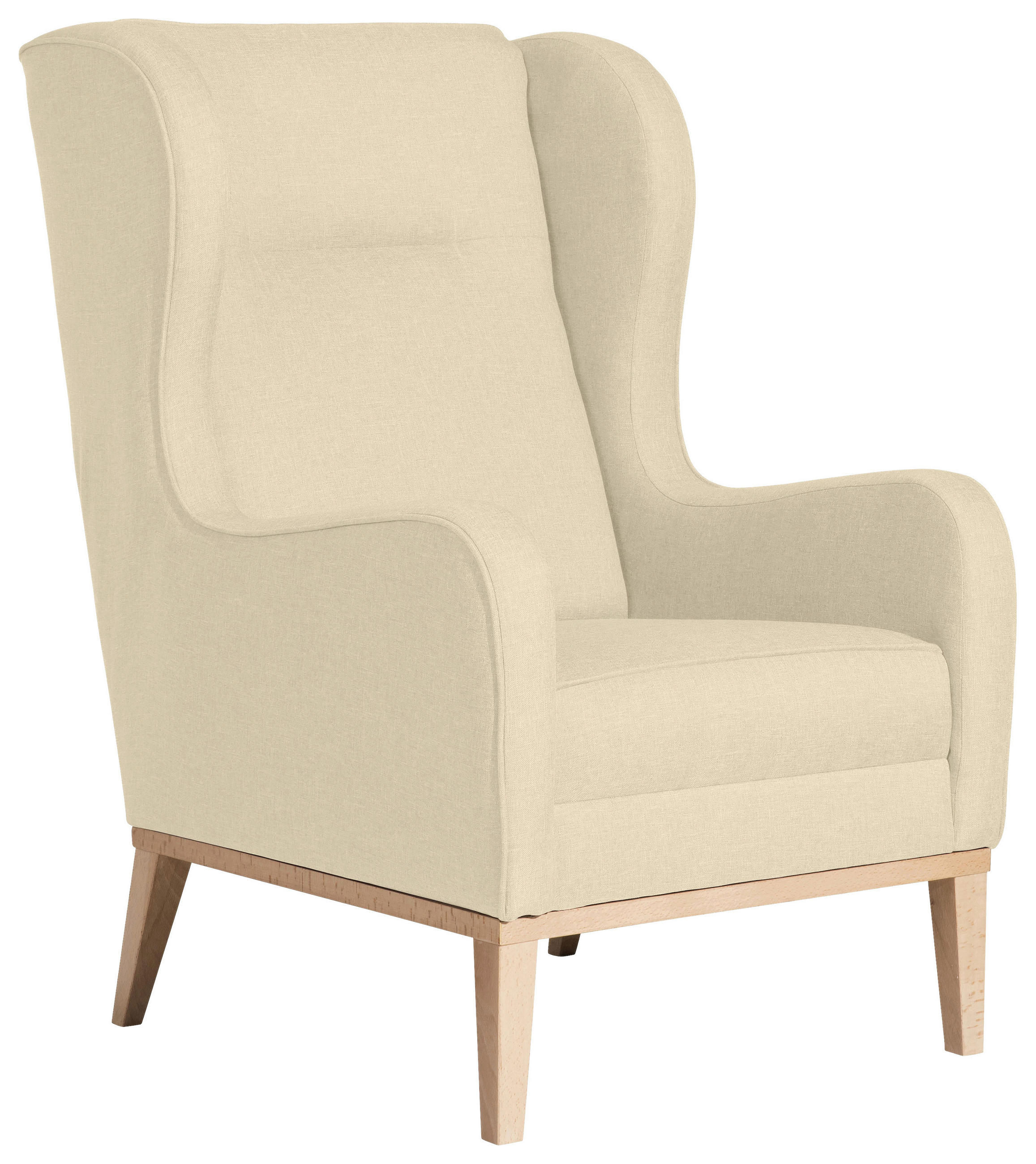 OHRENSESSEL Flachgewebe Beige  - Beige/Naturfarben, Konventionell, Holz/Textil (66/104/78cm) - Max Winzer