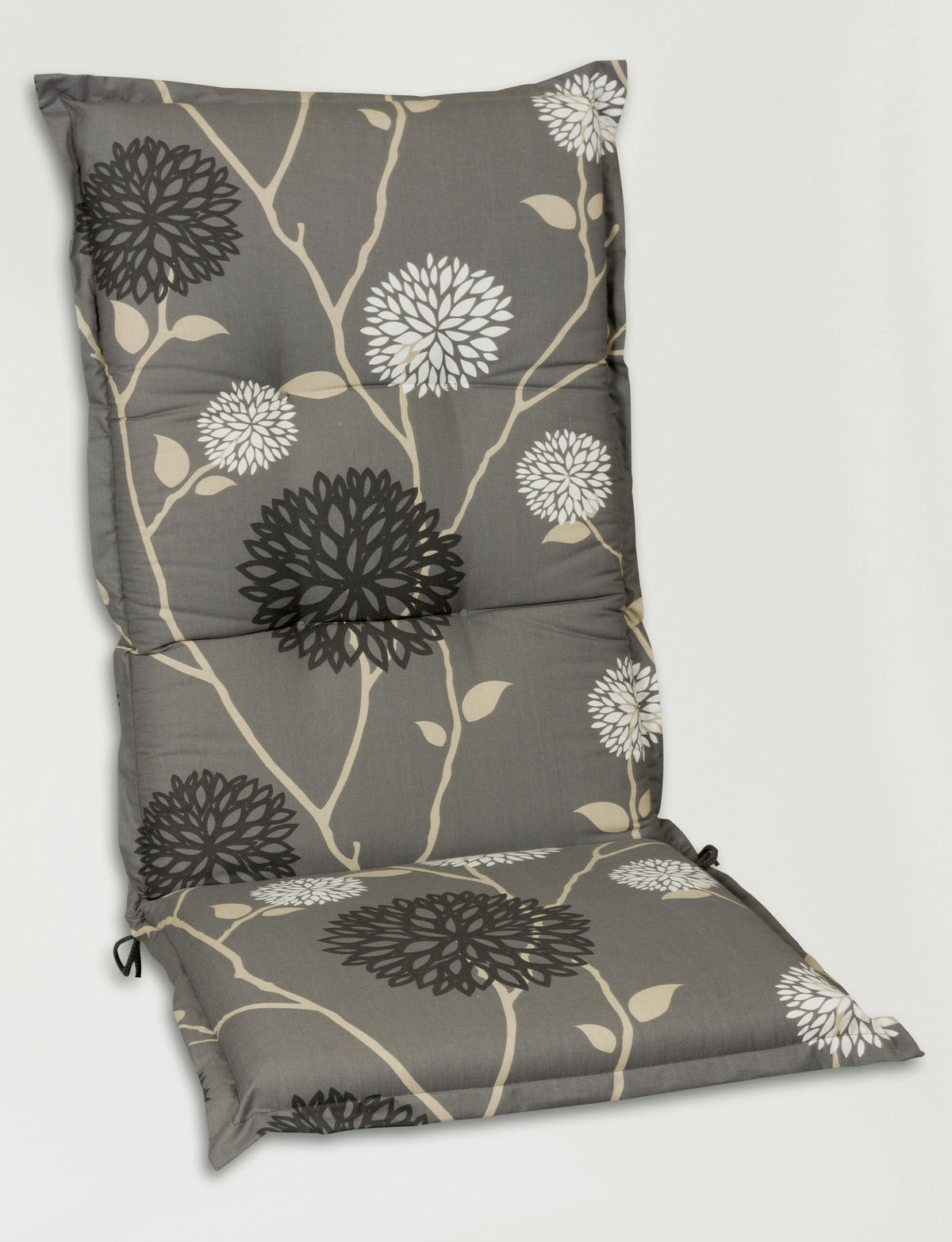 SESSELAUFLAGE Blume  - Dunkelgrau/Beige, Basics, Textil (50/9/120cm)