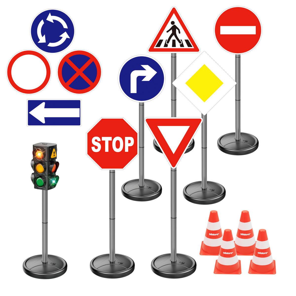 VERKEHRSZEICHEN XXL-Verkehrsset Multicolor  - Multicolor, Basics, Kunststoff (75cm) - alldoro