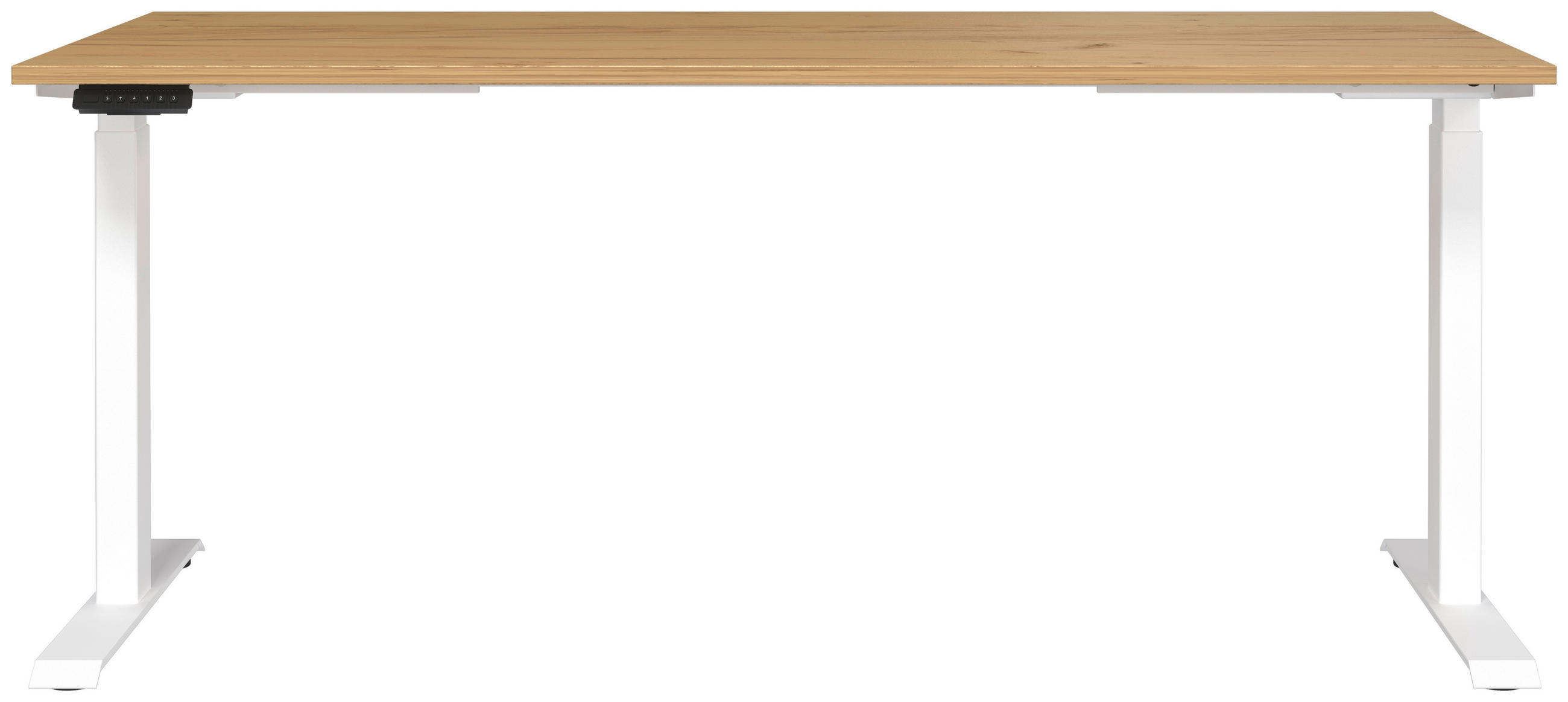 SCHREIBTISCH 180/80/72-118 cm  in Weiß, Eichefarben  - Eichefarben/Weiß, MODERN, Holzwerkstoff/Metall (180/80/72-118cm) - Novel