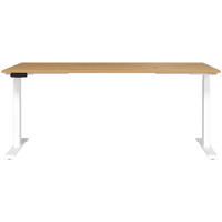 SCHREIBTISCH höhenverstellbar  - Eichefarben/Weiß, MODERN, Holzwerkstoff/Metall (180/80/72-118cm) - Novel