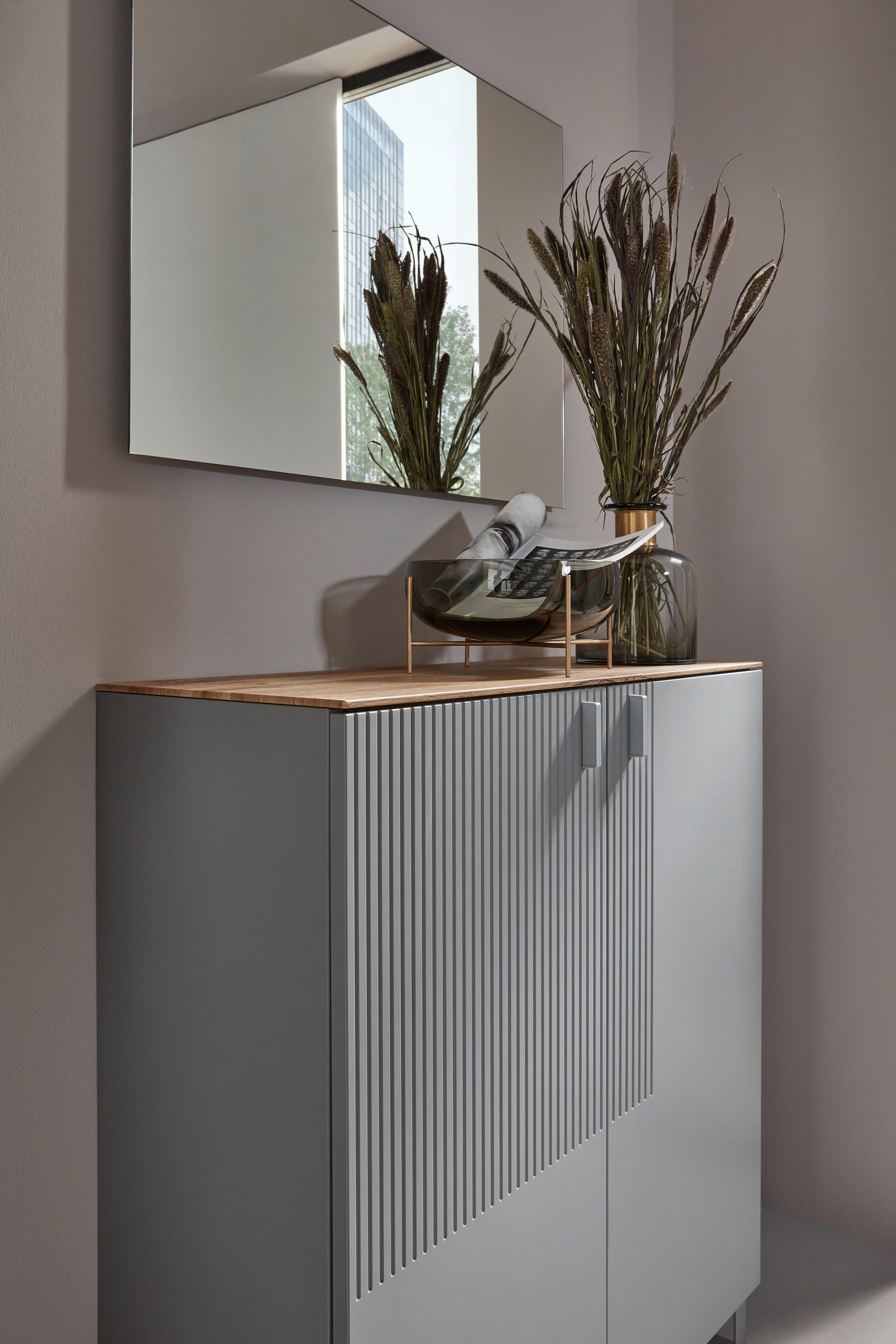 GARDEROBE 5-teilig  in 260/192/36 cm  - Eichefarben/Grau, Design, Holz/Holzwerkstoff (260/192/36cm) - Dieter Knoll