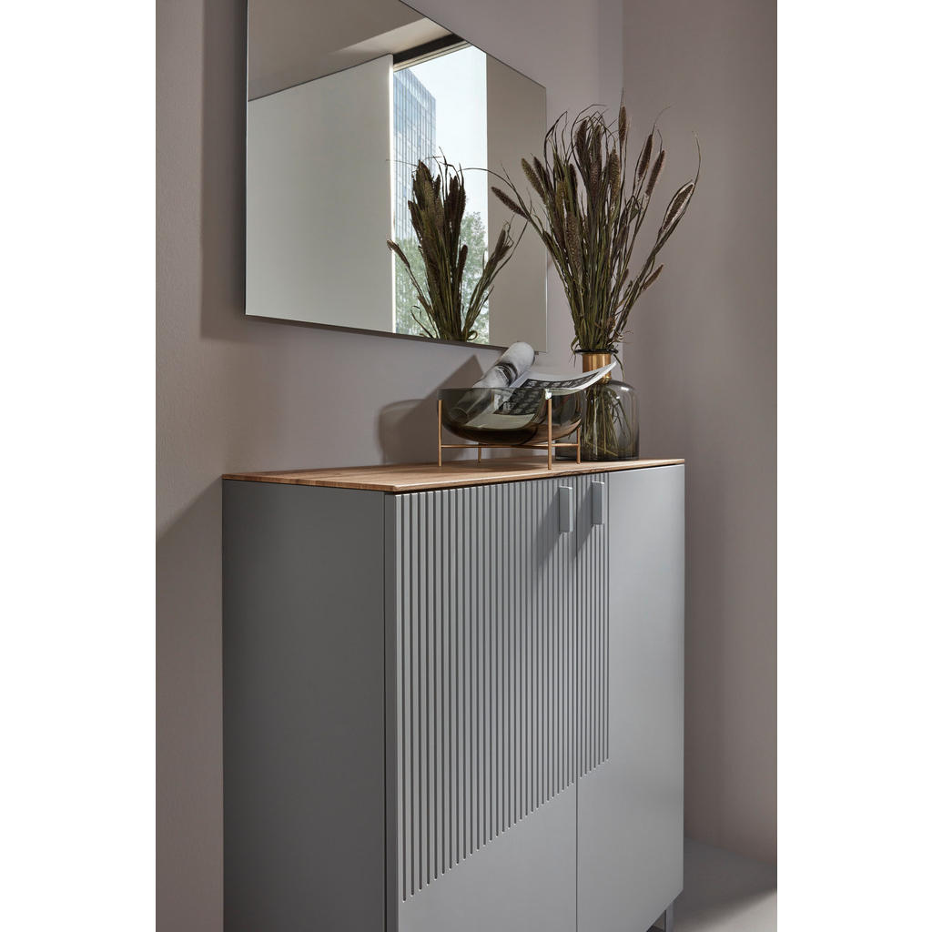 Thumbnail - Dieter Knoll Schuhschrank, Grau, Eiche, Holzwerkstoff, Eiche, furniert, 3 Fächer, 93x104x36 cm, erweiterbar, Typenauswah...