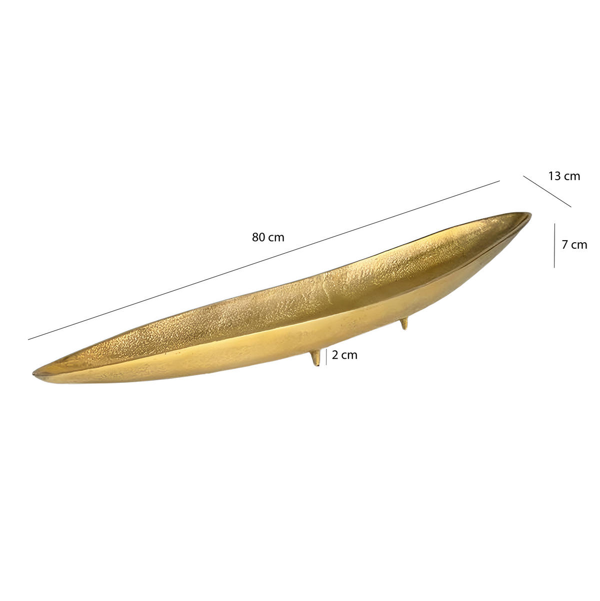 Bol Decorativ - auriu, Design, metal (80/13/7cm) - Livetastic