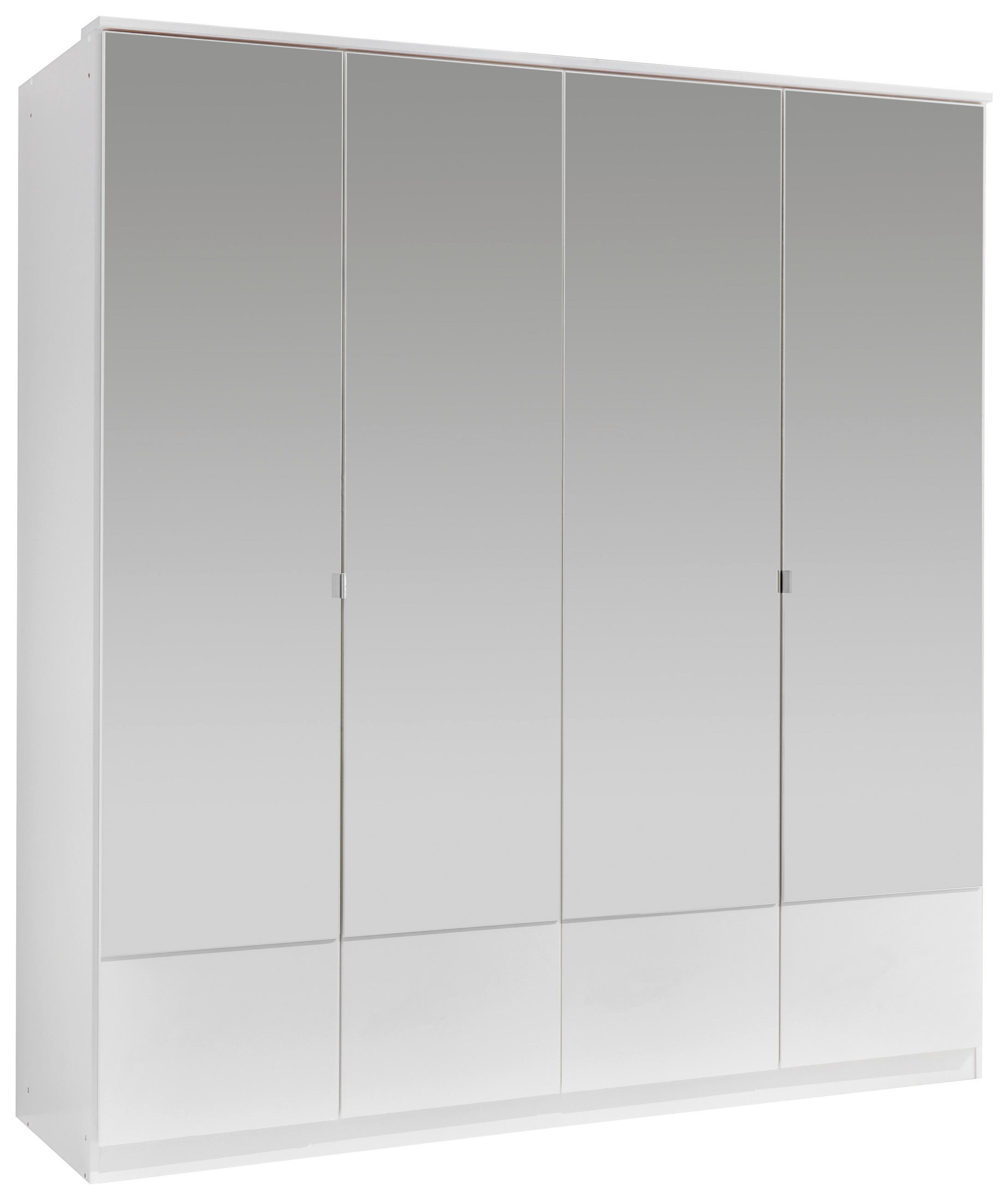DREHTÜRENSCHRANK 180/199/58 cm 4-türig  - Alufarben/Weiß, KONVENTIONELL, Glas/Holzwerkstoff (180/199/58cm) - MID.YOU