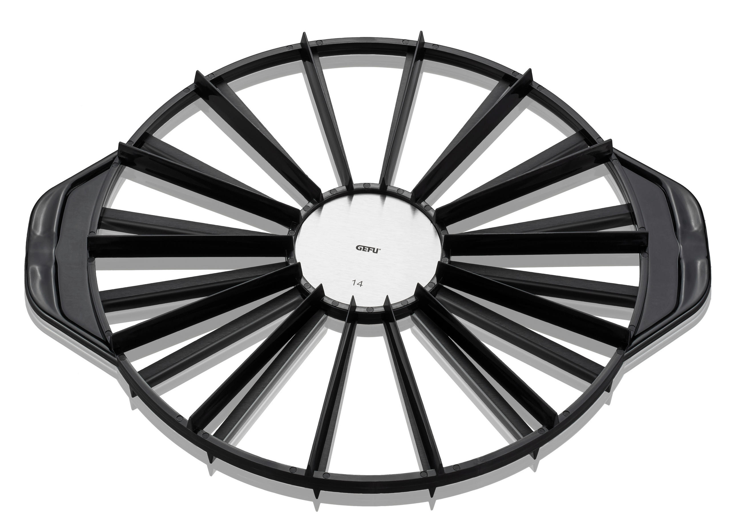 TORTENTEILER - Silberfarben/Schwarz, KONVENTIONELL, Kunststoff/Metall (26,5/1,4cm) - Gefu