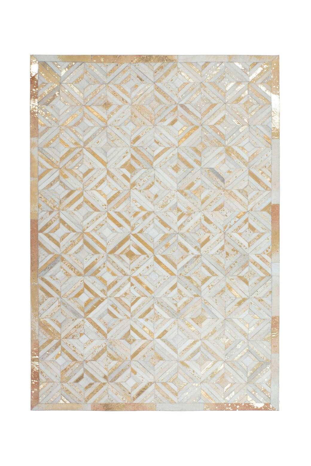 FLACHWEBETEPPICH 80/150 cm Spark 410 Elfenbein / Gold Creme, Goldfarben  - Goldfarben/Creme, Basics, Leder/Textil (80/150cm) - Novel