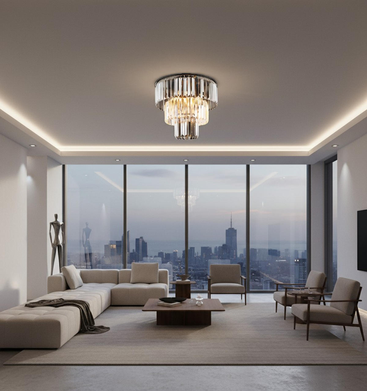 DECKENLEUCHTE  40/33 cm    - Chromfarben/Schwarz, MODERN, Kunststoff/Metall (40/33cm)