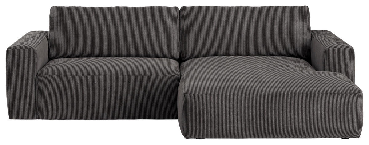 ECKSOFA Anthrazit Mikrofaser  - Anthrazit/Schwarz, MODERN, Kunststoff/Textil (283/175cm) - MID.YOU