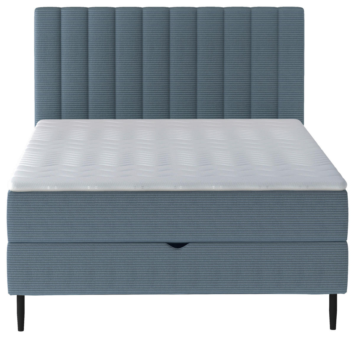 BOXSPRING-ÁGY  olajkék  - olajkék/fekete, Basics, faalapú anyag/textil (120cm) - Stylife