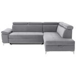 ECKSOFA  in Mikrofaser Silberfarben  - Chromfarben/Silberfarben, KONVENTIONELL, Textil/Metall (271/206cm) - Carryhome