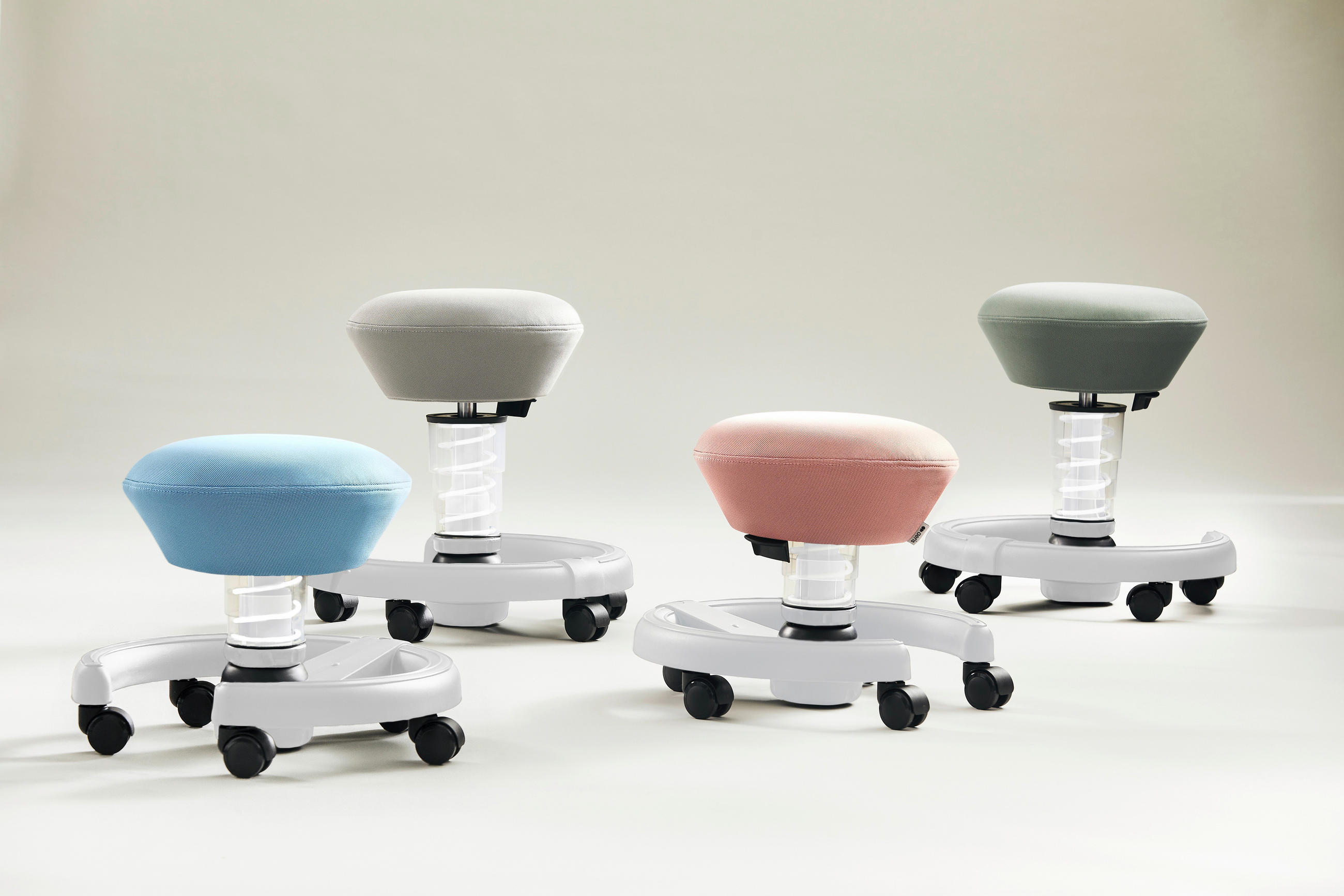 BÜROHOCKER 48/32-47,5/48 cm  - Schwarz/Weiß, KONVENTIONELL, Kunststoff/Textil (48/32-47,5/48cm) - Aeris