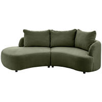 ECKSOFA Grün Mikrofaser  - Schwarz/Grün, MODERN, Kunststoff/Textil (250/139cm) - Livetastic