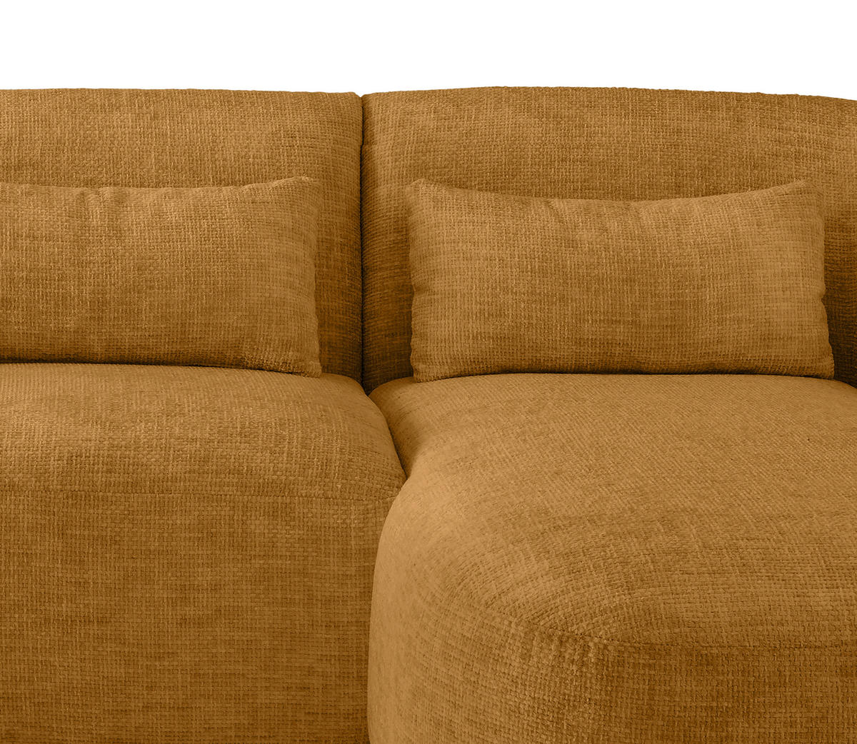 ECKSOFA in Struktur Goldfarben  - Goldfarben/Schwarz, Modern, Kunststoff/Textil (256/160cm) - Livetastic