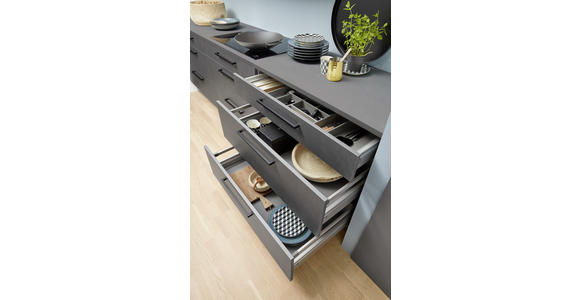 EINBAUKÜCHE - Weiß/Grau, Design, Holzwerkstoff - Dieter Knoll
