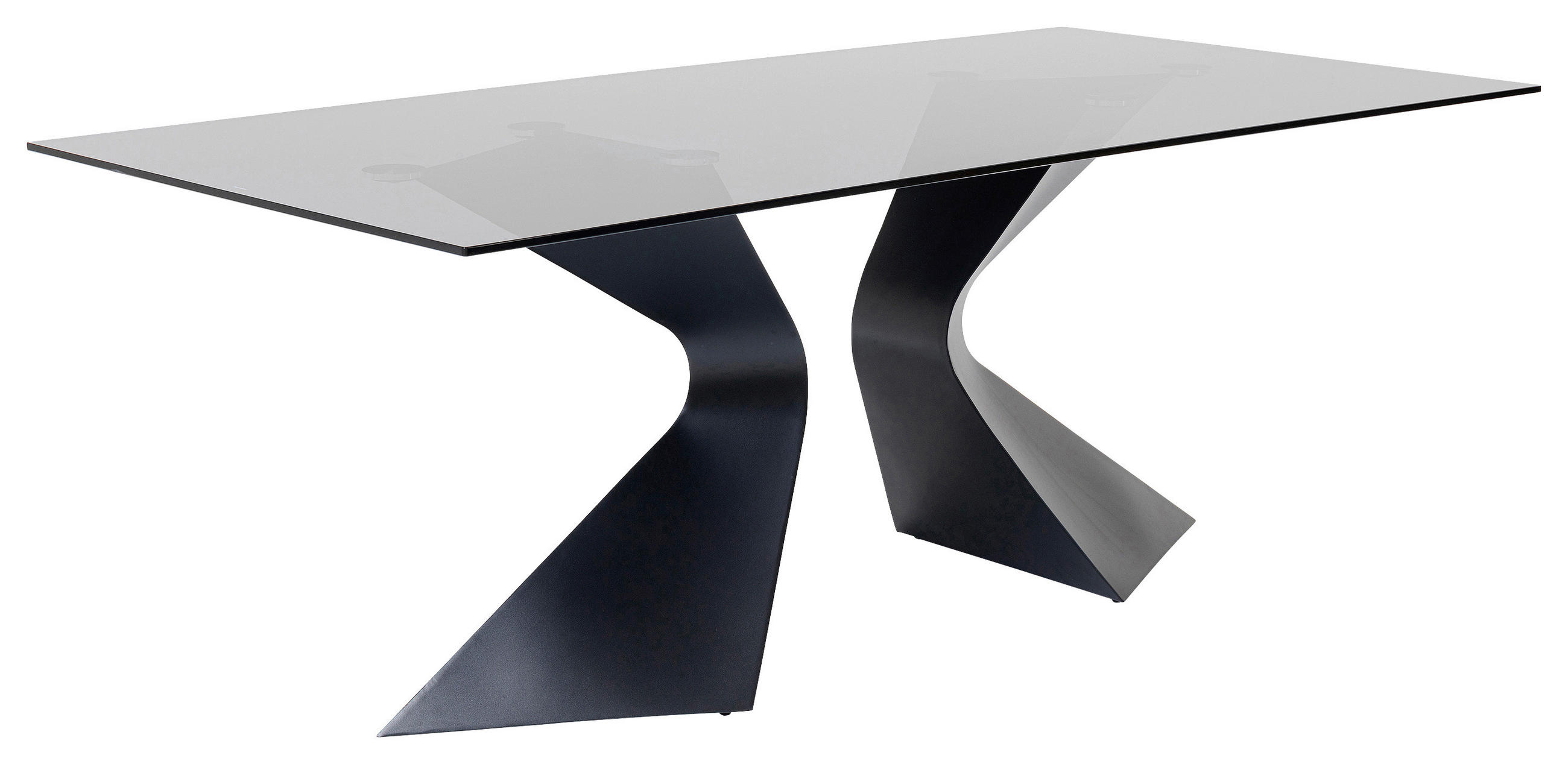 ESSTISCH in Metall, Glas 200/100/75 cm  - Schwarz, Basics, Glas/Metall (200/100/75cm) - Kare-Design