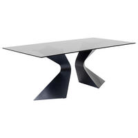 ESSTISCH in Metall, Glas 200/100/75 cm  - Schwarz, Basics, Glas/Metall (200/100/75cm) - Kare-Design
