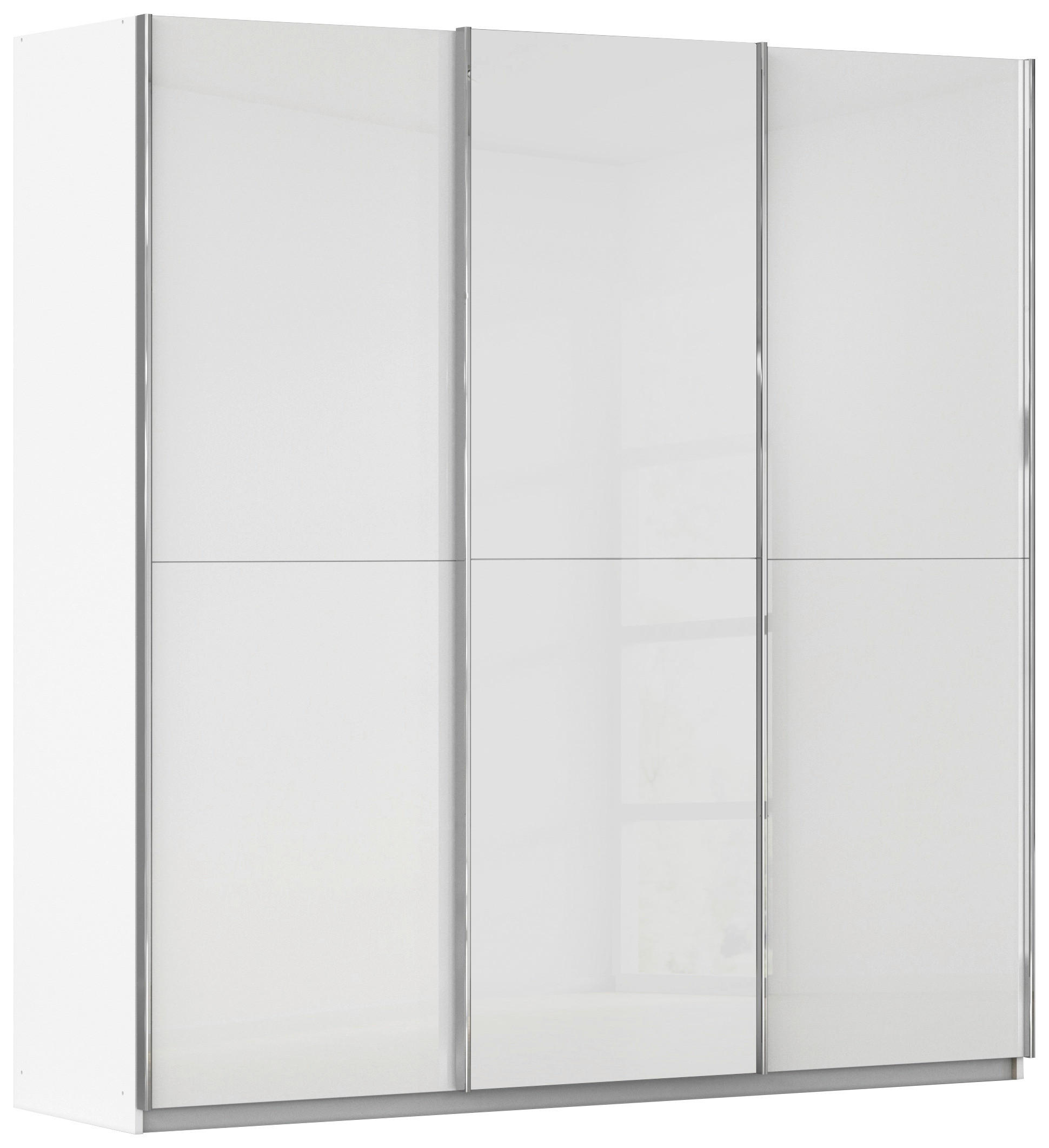Schwebetürenschrank Mit Glasfront 242cm Fifty, Weiß