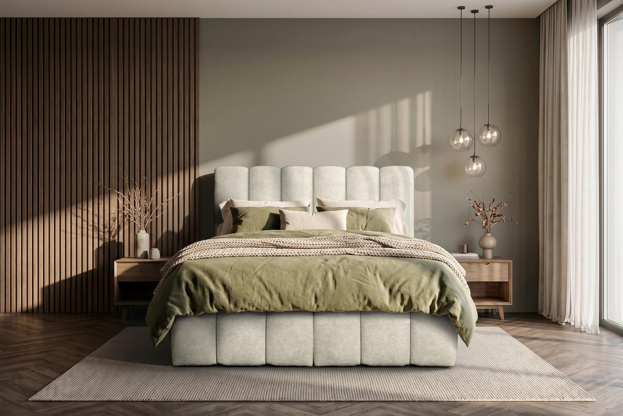 BOXSPRINGBETT 140/200 cm,  in Beige, Matratze, H3 + H4 = fest + sehr fest  - Beige/Schwarz, Modern, Holz/Holzwerkstoff (140/200cm) - MID.YOU