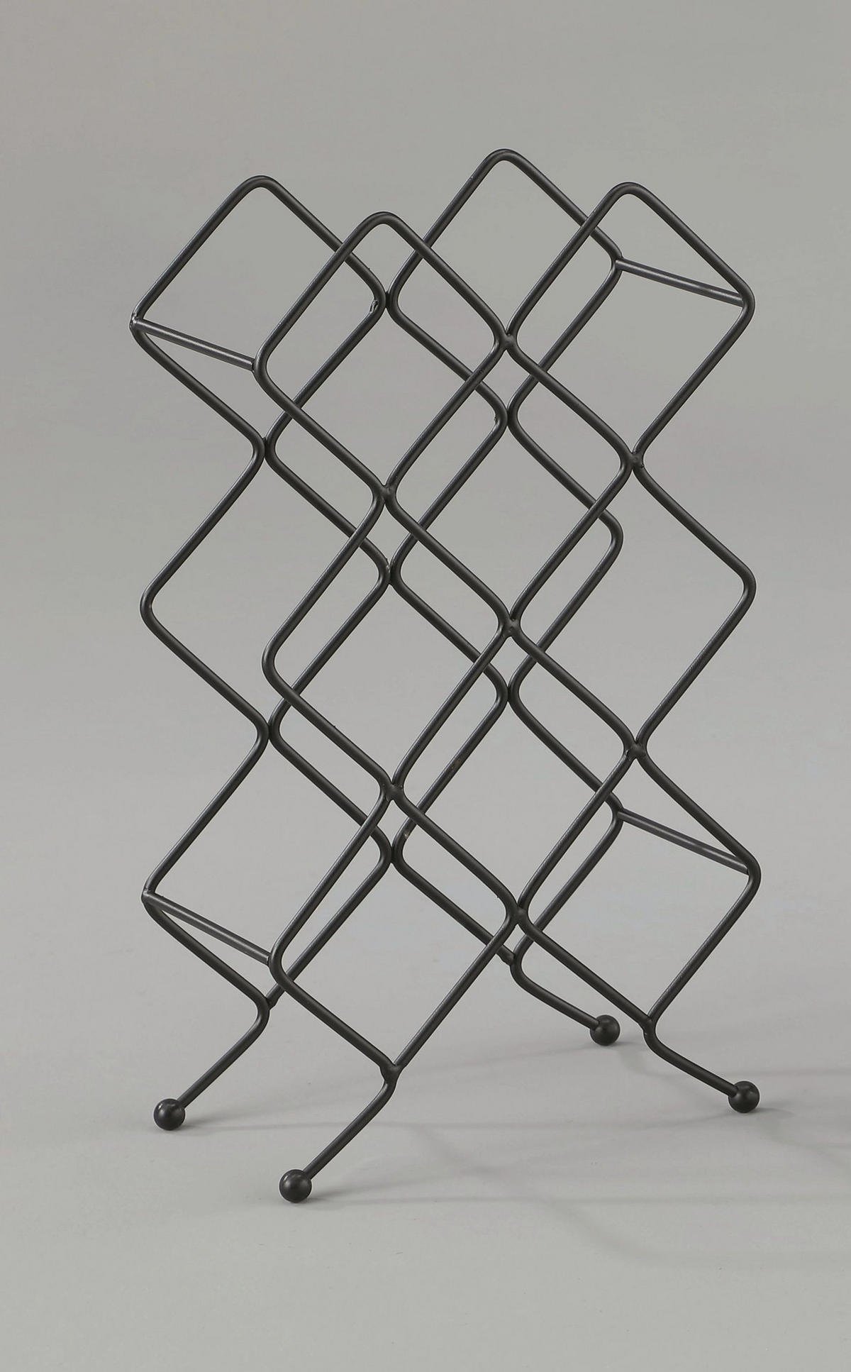 REGÁL NA VÍNO - černá, Moderní, kov (26,5/46/13cm)