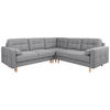 ECKSOFA in Flachgewebe Dunkelgrau  - Dunkelgrau/Eiche Wotan, Konventionell, Holz/Textil (242/242cm) - MID.YOU