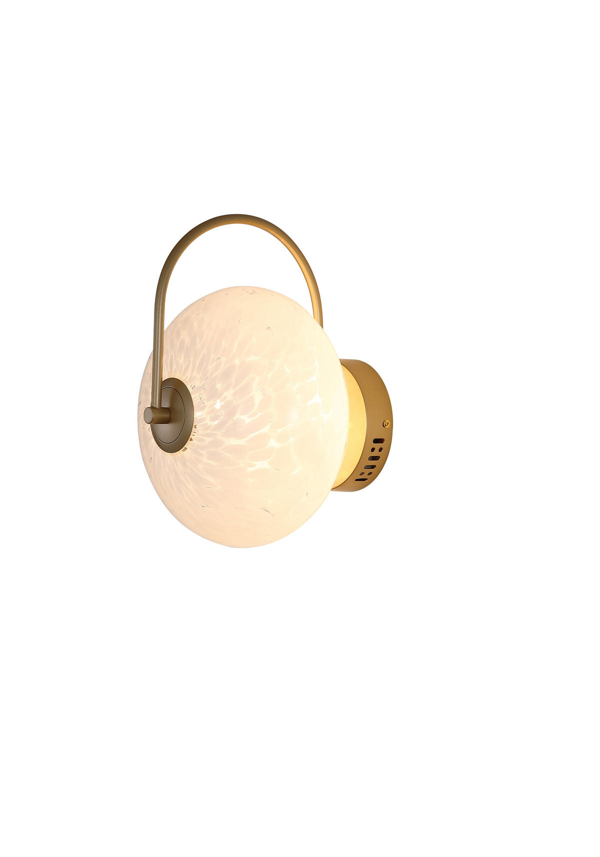 APLICĂ DE PERETE CU LED - alb/auriu, Basics, sticlă/metal (25/32/25cm)