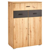 SCHUHSCHRANK Anthrazit, Eiche Artisan  - Anthrazit/Silberfarben, KONVENTIONELL, Holzwerkstoff/Kunststoff (75/109,9/38cm) - Carryhome