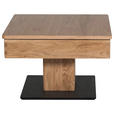 COUCHTISCH in Holz, Holzwerkstoff, Metall 67/67/43-61 cm - Eichefarben/Schwarz, Natur, Holz/Holzwerkstoff (67/67/43-61cm) - Venda