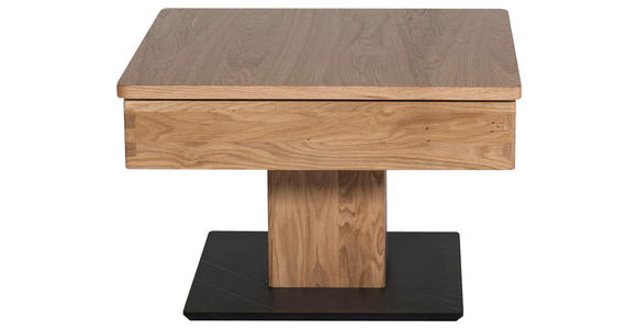 COUCHTISCH in Holz, Holzwerkstoff, Metall 67/67/43-61 cm - Eichefarben/Schwarz, Natur, Holz/Holzwerkstoff (67/67/43-61cm) - Venda
