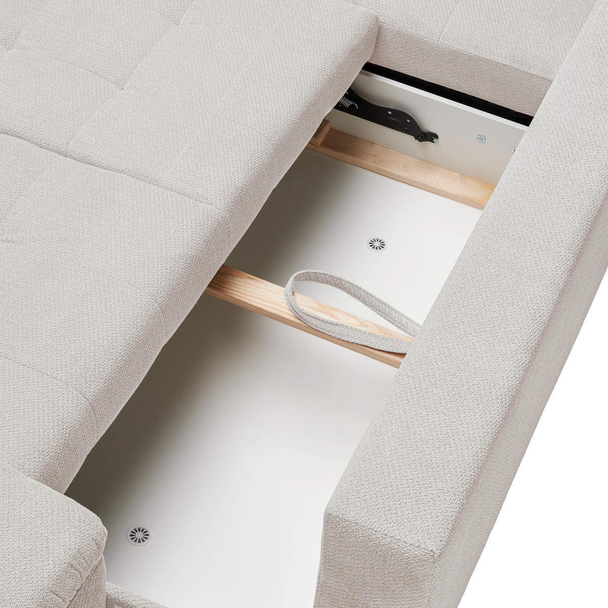 ECKSOFA Weiß Webstoff  - Schwarz/Weiß, KONVENTIONELL, Kunststoff/Textil (162/282cm) - Carryhome