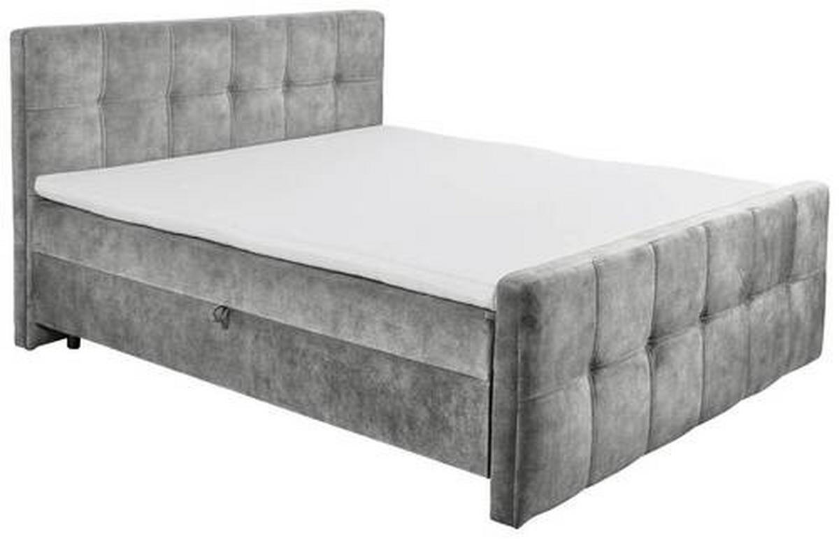BOXBETT 160/200 cm  in Grau  - Schwarz/Grau, Modern, Holzwerkstoff/Kunststoff (160/200cm) - MID.YOU