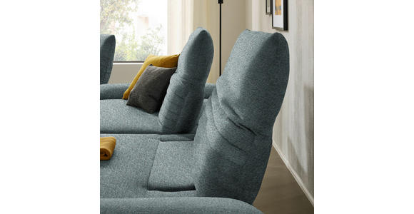 ECKSOFA  in Bouclé Graublau  280/170-195 cm  - Graublau/Schwarz, Design, Textil/Metall (280/170-195cm) - Dieter Knoll
